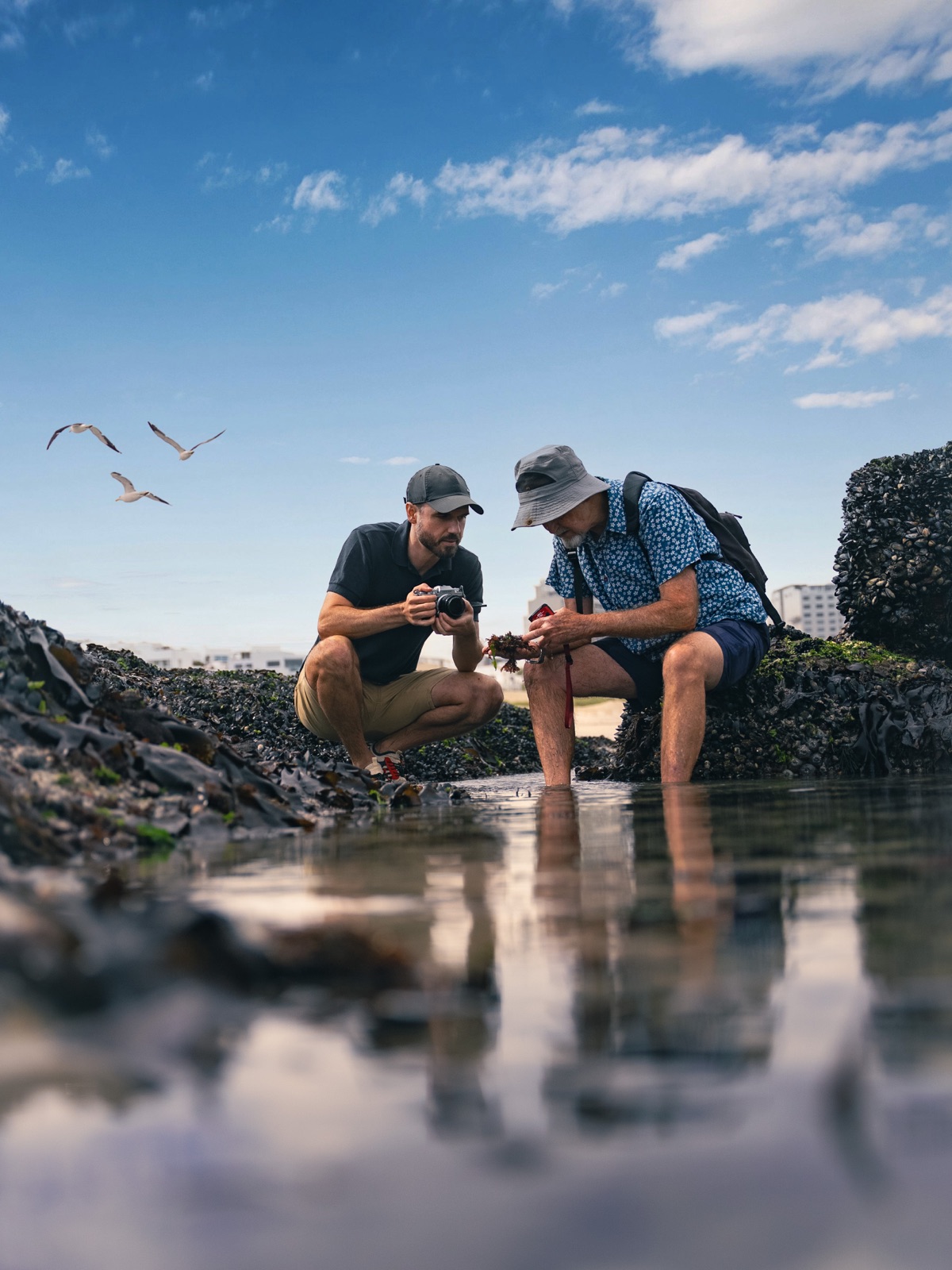 Charles and Matthew Griffiths filming at Blouberg